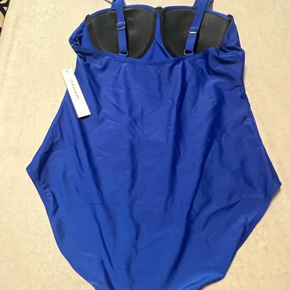Tahari Royal Blue Corset-Style One-Piece Bathing Suit. Women's Size L NEW! #9112 - Picture 7 of 12